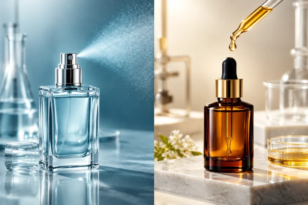 تفاوت اسانس روغنی با عطر الکلی؛ چرا فرمولاسیون شما به هر دو نیاز دارد؟